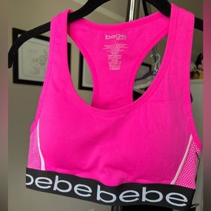 BEBE SPORT BRA WITH REMOVAL PADS - S- HOT PINK